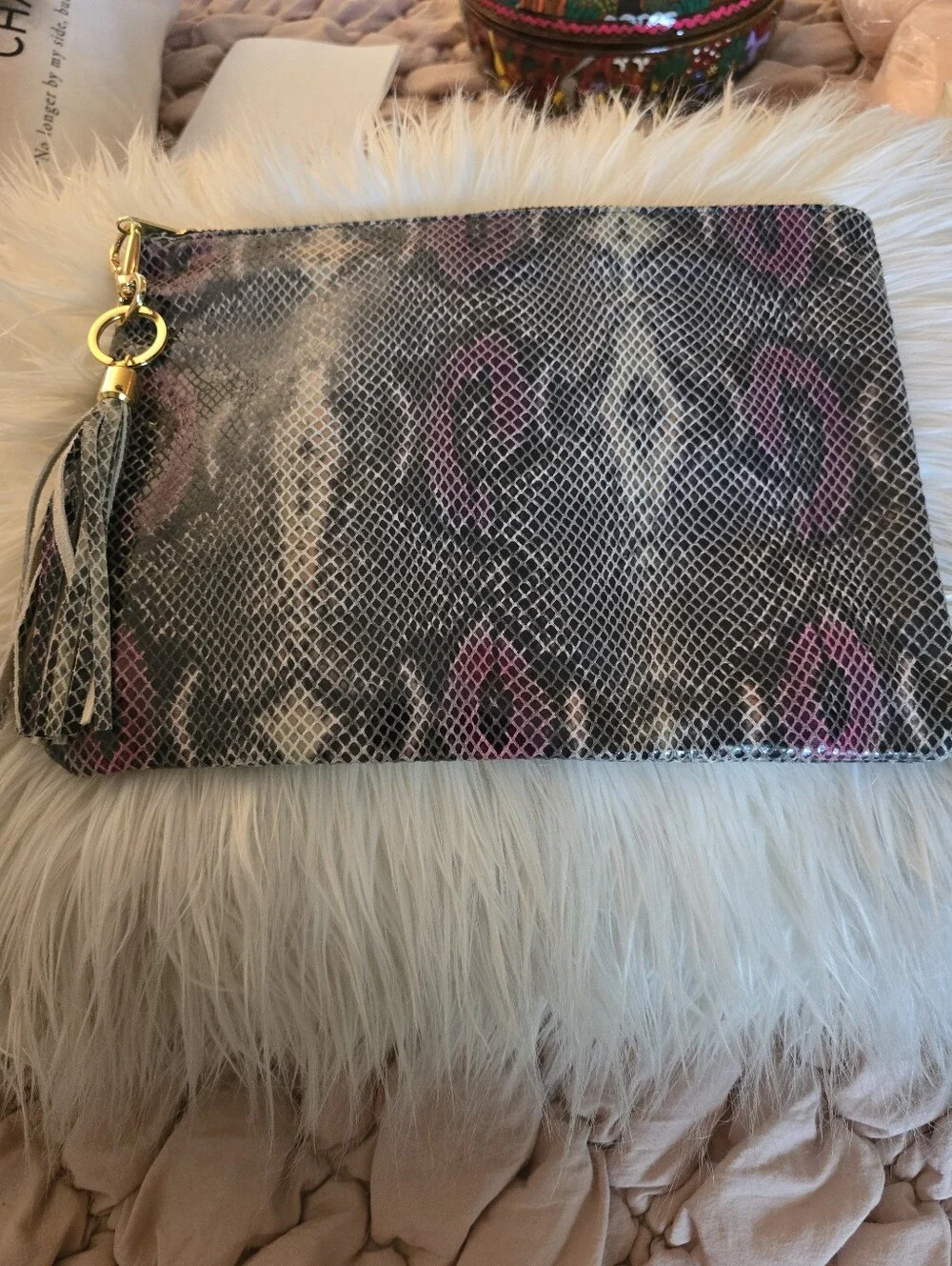 Lauren &Luca Faux Skin Clutch Bag